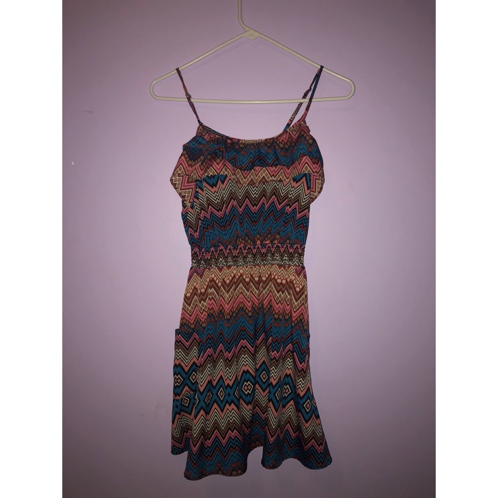 Spaghetti Strap Patterned Skater Dress